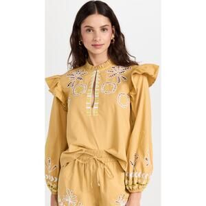 Chufy Soumy Olive Dilli Embroidered Blouse